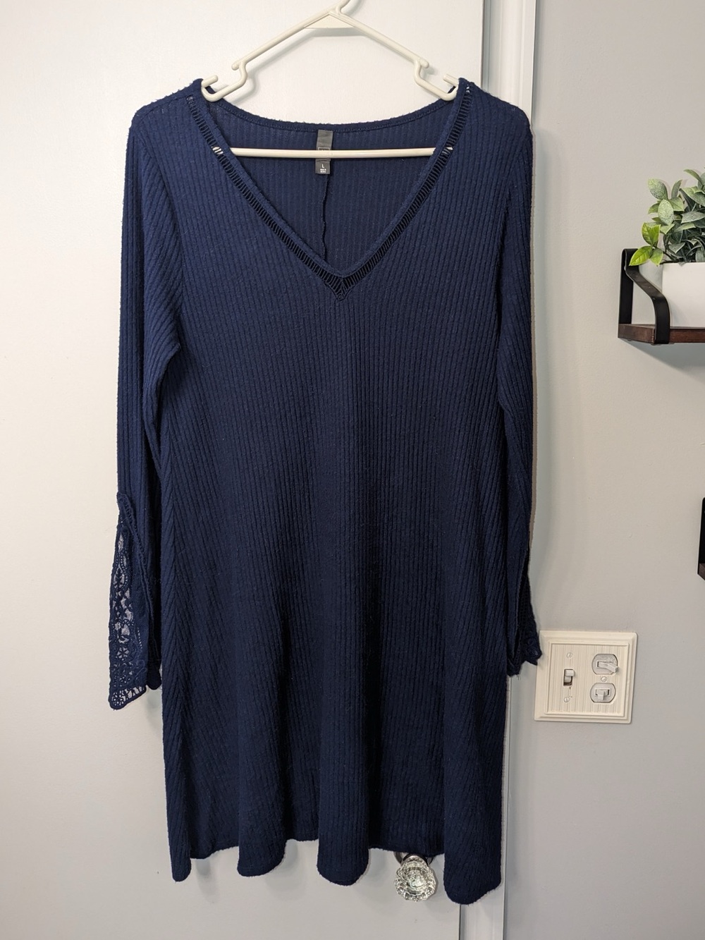 Lace Detail Sweater Dress